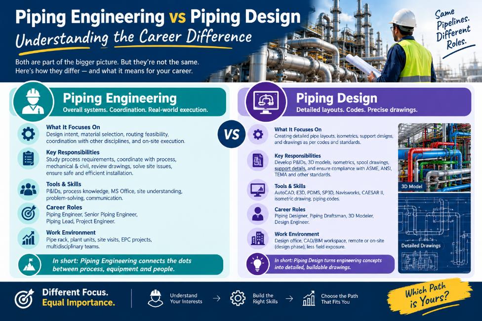 Piping Engineering vs Piping Design: Understanding the Career Difference